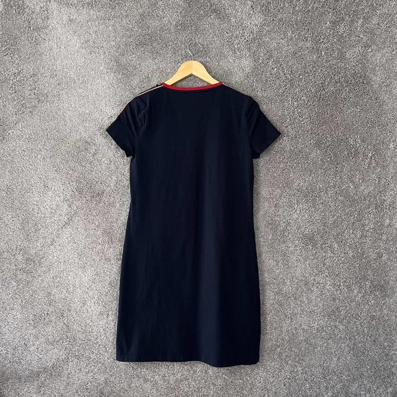 Tommy Hilfiger Dress Womens Small Blue Short Sleeve V-Neck Pullover Cotton Logo - Picture 2 of 9